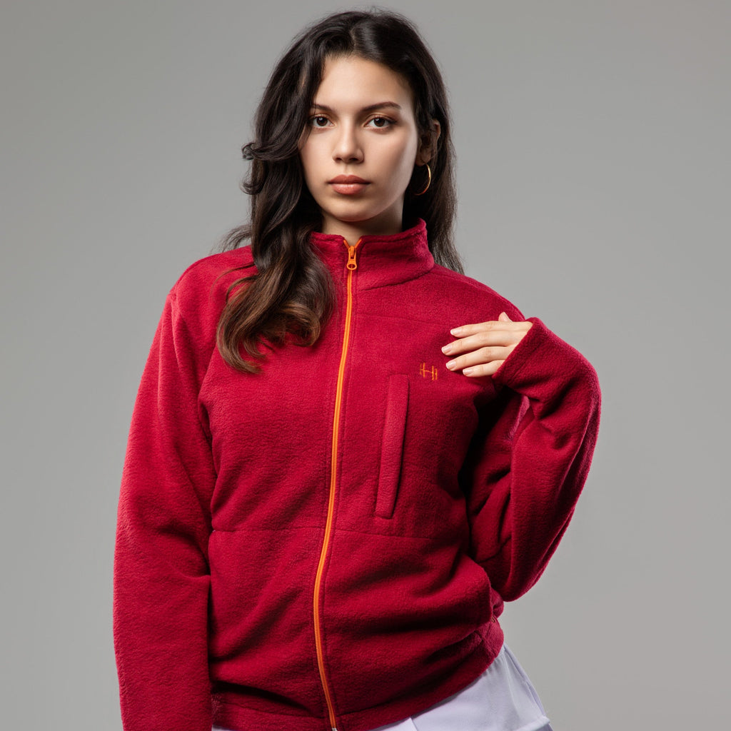 Veste POLAIRE Femme - Rouge BORDEAUX