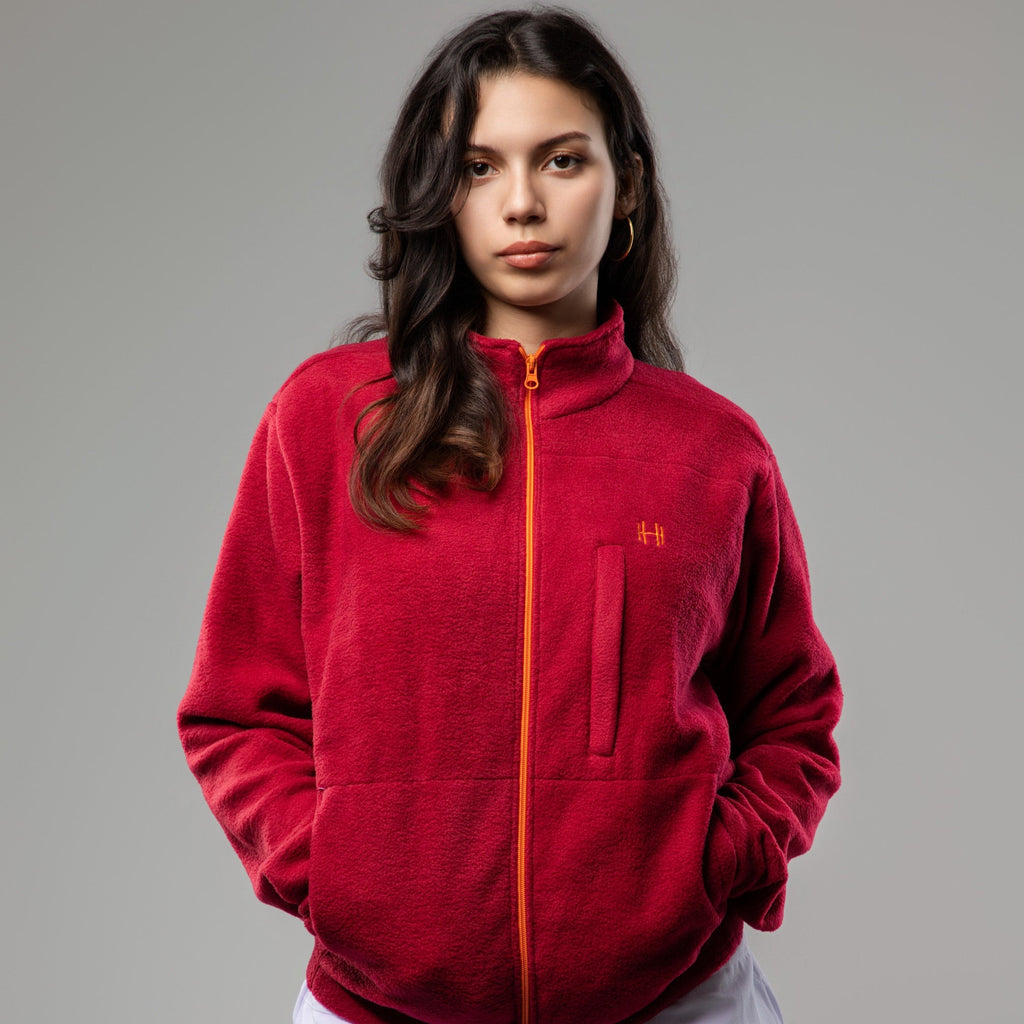 Veste POLAIRE Femme - Rouge BORDEAUX