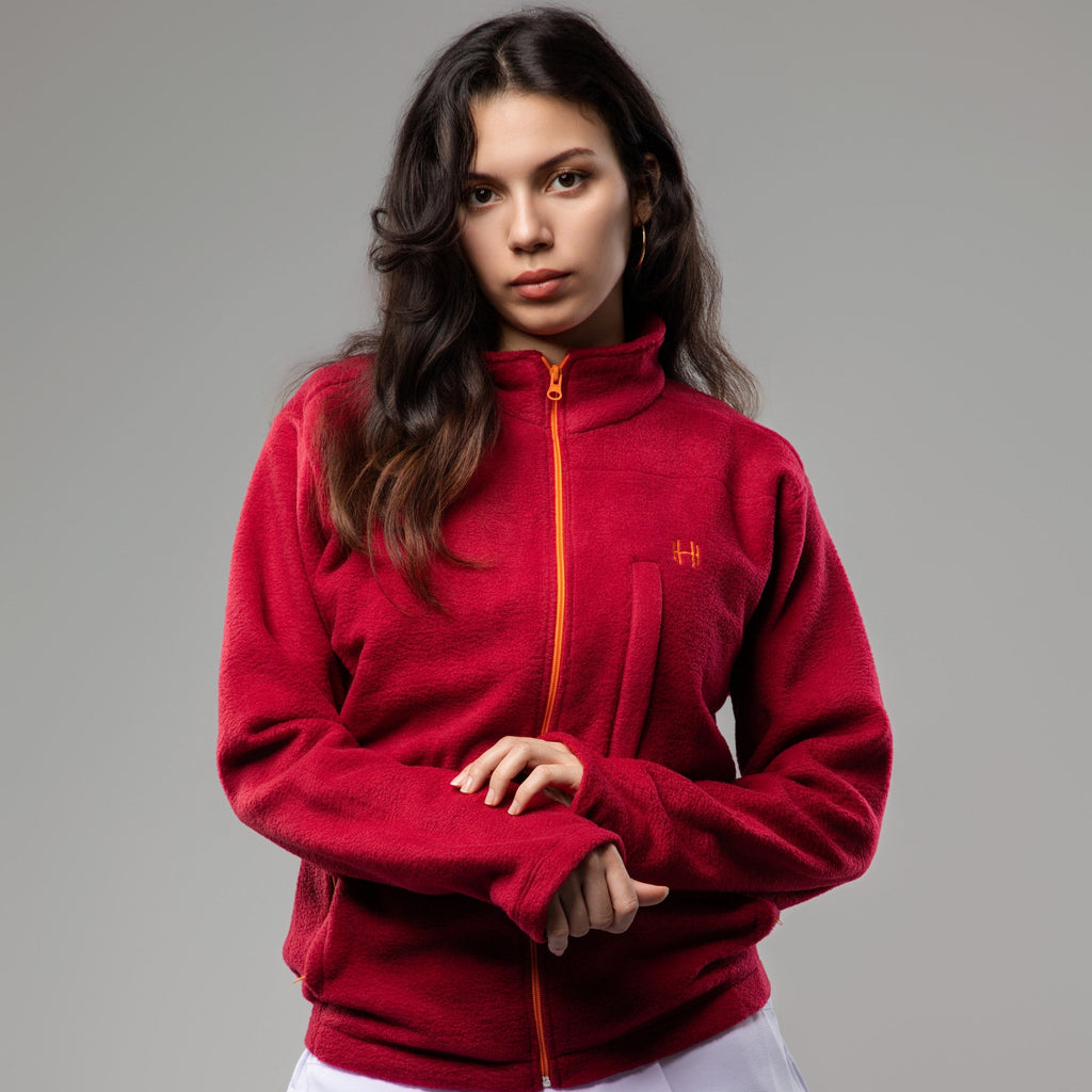 Veste POLAIRE Femme - Rouge BORDEAUX