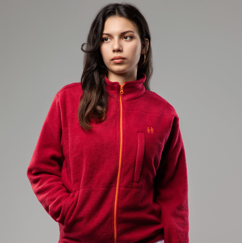 Veste POLAIRE Femme - Rouge BORDEAUX