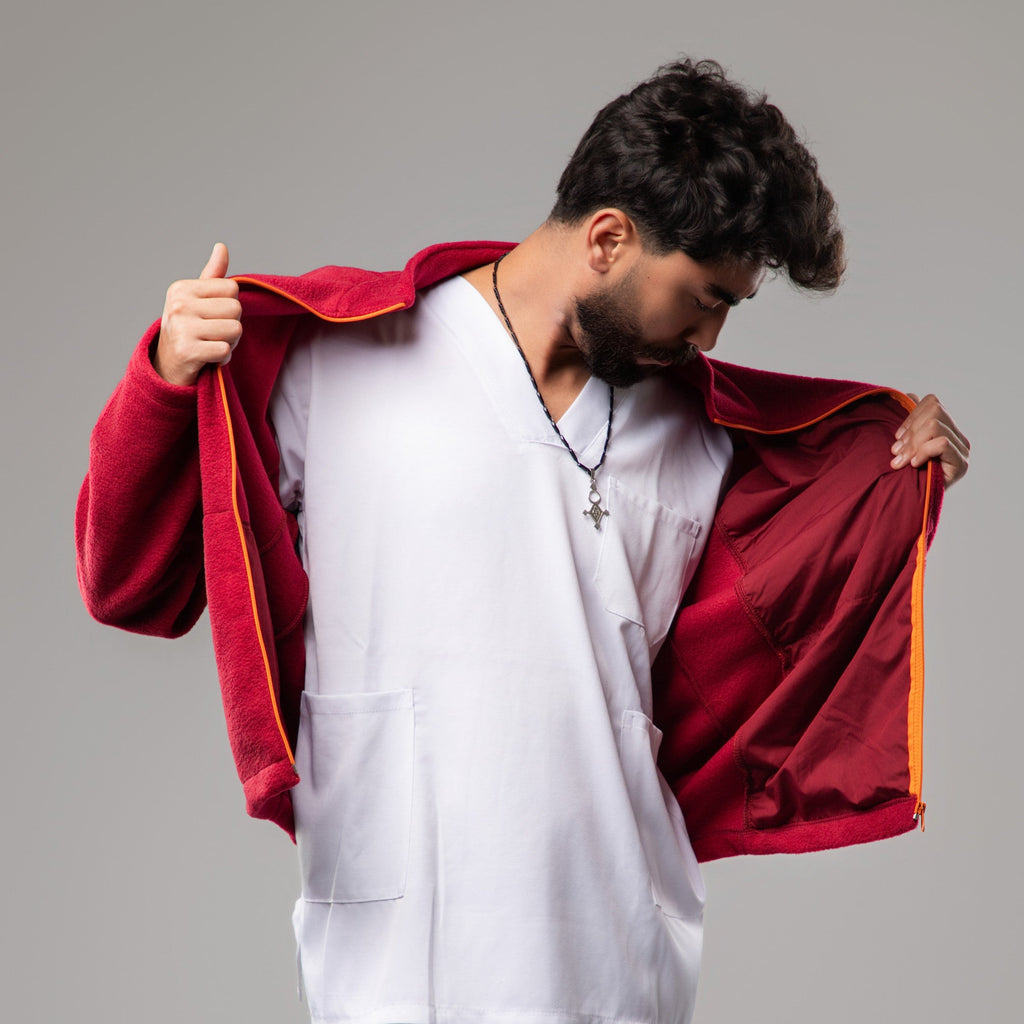 Veste POLAIRE Homme - Rouge BORDEAUX