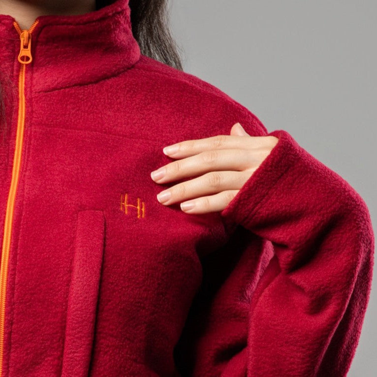 Veste POLAIRE Femme - Rouge BORDEAUX