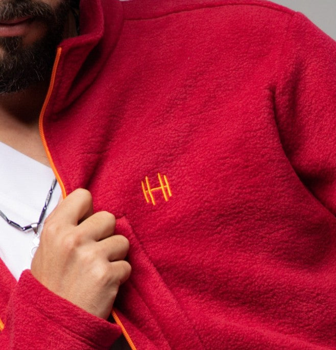 Veste POLAIRE Homme - Rouge BORDEAUX